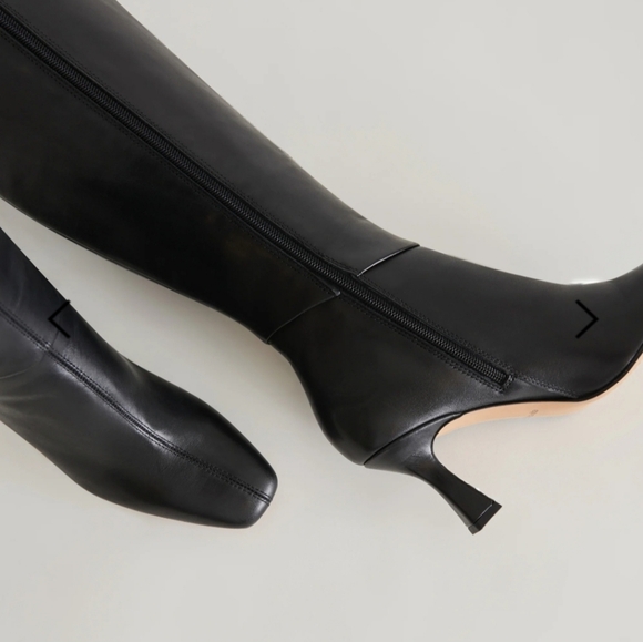 NWT/No Box Dolce Vita Gyra Wide Calf Boots Black Leather Size 6WC